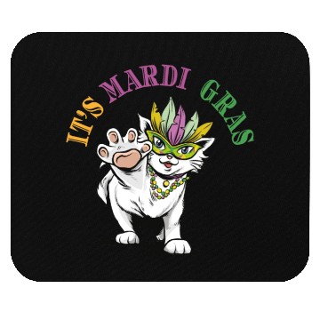 Discover Cat Mardi Gras Mouse Pads