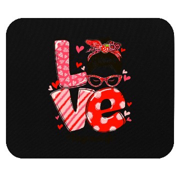 Discover ove Messy Bun Daycare Teacher Valentines Day Mouse Pads
