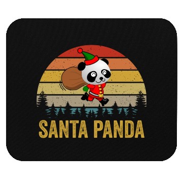 Discover Santa Panda Funny Christmas Panda Lover Mouse Pads