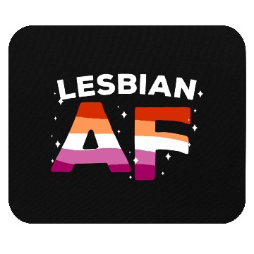 Discover Lesbian Af LGBT Pride Lesbian Rainbow Flag Mouse Pads