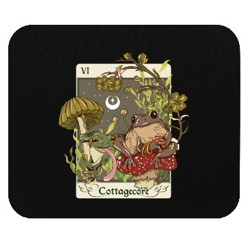 Discover Swamp Mushroom Frog Cottagecore Tarot Card Aesthet Mouse Pads