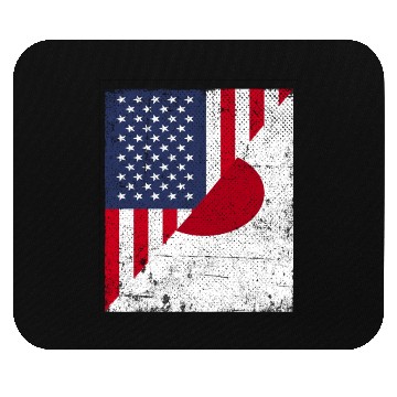 Discover Half USA Flag Half Japan Flag Mouse Pads