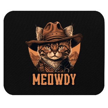 Discover Meowdy - Funny Mashup Between Meow and Howdy - Cat Mouse Pads