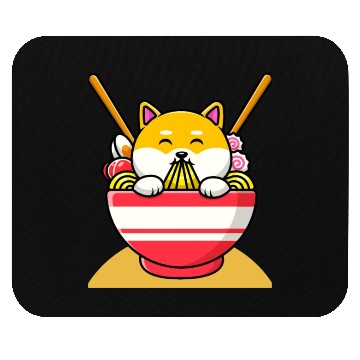 Discover Cat Eating Spaghetti Ramen Cat Sweet Kitty Mouse Pads