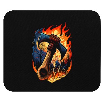 Discover Firefighter Fire Rescue Axes in Flame Fire Mouse Pads