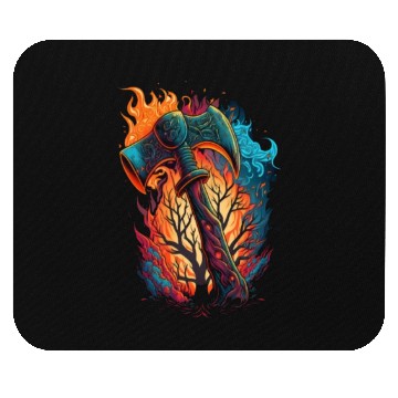 Discover Firefighter Fire Rescue Axes in Flame Fire Mouse Pads