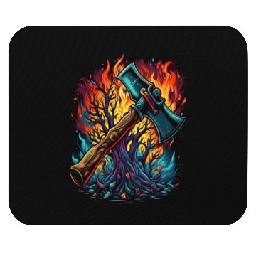 Discover Firefighter Fire Rescue Axes in Flame Fire Mouse Pads