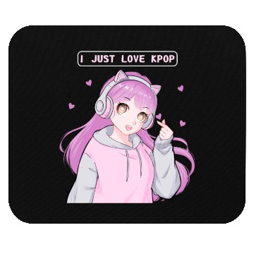 Discover I Just Love Kpop Cute Anime Girl Finger Heart Sara Mouse Pads