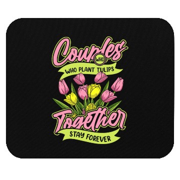 Discover Tulip Gardening Couple Mouse Pads