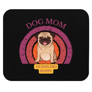 Discover dog mom cuddling puppy Mouse Pads