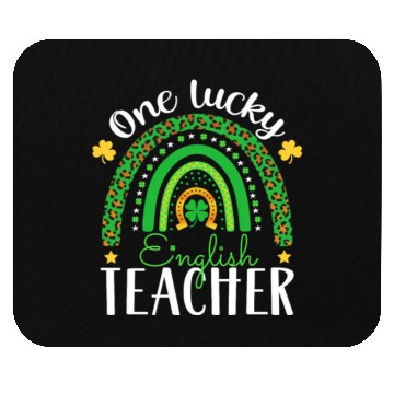Discover One Lucky English Teacher funny St Patrick's day Mouse Pads