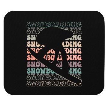 Discover Snowboarding Retro text Mouse Pads