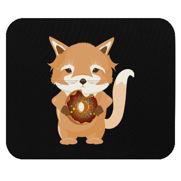 Discover magical little fox with delicious donut Mouse Pads