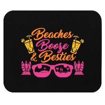 Discover Beaches Booze Besties Summer Vacation Spring Break Mouse Pads