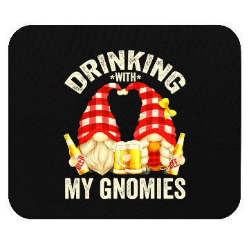 Discover Beer Drinking With My Gnomies For Women Funny Beer Mouse Pads