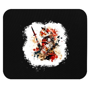 Discover Cute Samurai Cat Mouse Pads