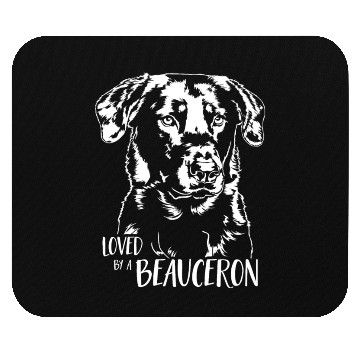 Discover Loved by a Beauceron dog mom dog saying Mouse Pads