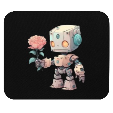 Discover Romantic Robot Gives Away Rose Mouse Pads