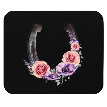 Discover Lucky Floral Horseshoe Mouse Pads