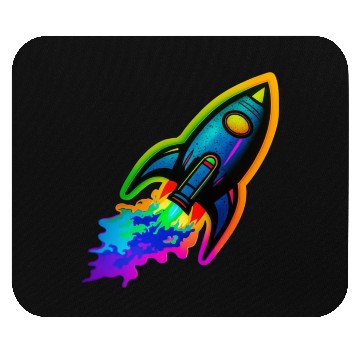 Discover Psychedelic Retro Neon Rocket Mouse Pads