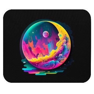 Discover Neon Abstract Watercolor Moon Mouse Pads