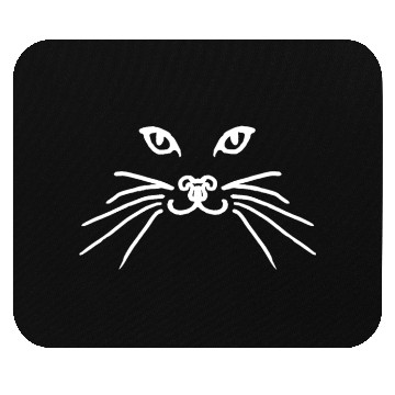 Discover Cat face white Mouse Pads