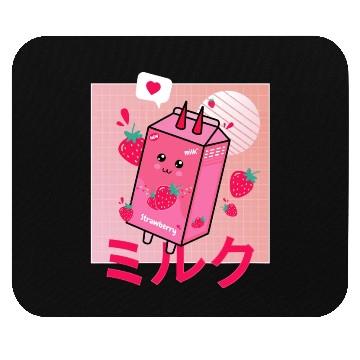 Discover Strawberry Milk Shake Funny Retro 90s Japanese Mouse Pads