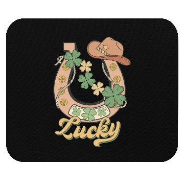 Discover Lucky Shamrock Horseshoe Mouse Pads
