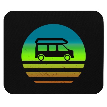 Discover Camper Van Retro Sunset Vintage sun camping Mouse Pads