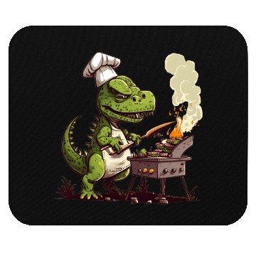 Discover Baby Dinosaur Using A Charcoal Grill Cooking Meat Mouse Pads