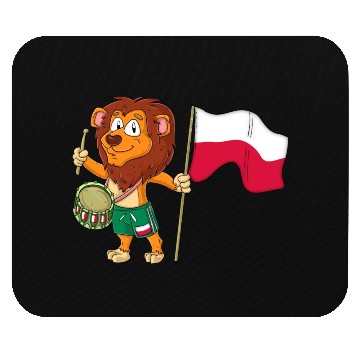 Discover Lion with the Poland flag Mouse Pads