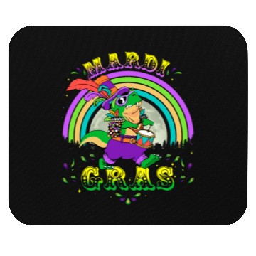 Discover 2023 Mardi Gras Party Hat T Rex Drummer Mardi Mouse Pads