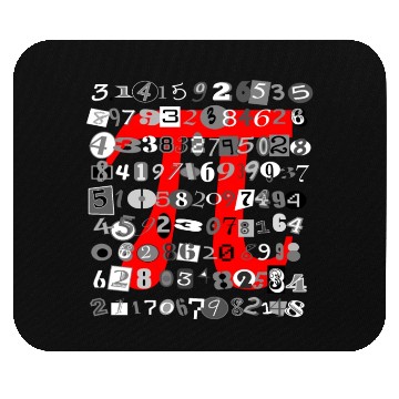 Discover Black and White Digits on Red Pi Mouse Pads