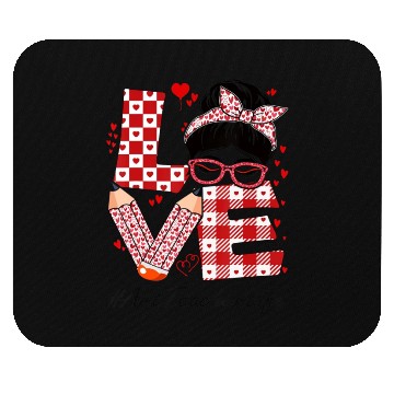 Discover Art Teacher Love Messy Bun Mouse Pads