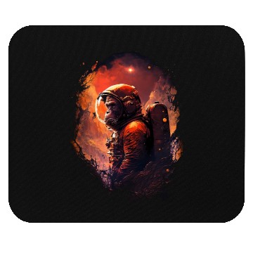 Discover Monkey Astronaut Chimpanzee Space Surreal Moon Mouse Pads