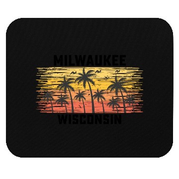 Discover Milwaukee Wisconsin Summer Retro VIntage Vacation Mouse Pads