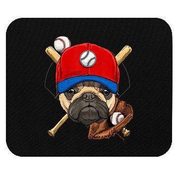 Discover Baseball Player Coach Pug Dog Lover Pug Mom Mouse Pads