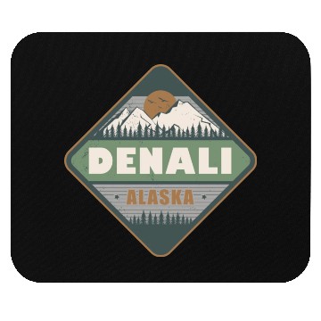 Discover Denali Alaska US Vintage Hiking Design Mouse Pads