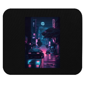 Discover Tokyo Japan Japanese Aesthetic Graphic Night Scene Mouse Pads