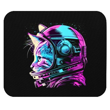 Discover Aesthetic Vaporwave Space Cat 80s 90s Astronaut Mouse Pads