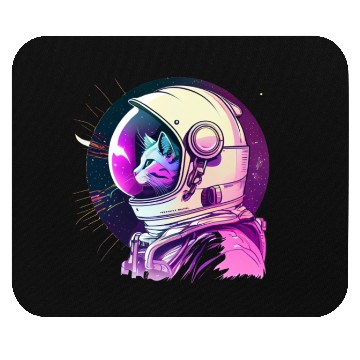 Discover Aesthetic Vaporwave Space Cat 80s 90s Astronaut Mouse Pads