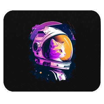 Discover Aesthetic Vaporwave Space Cat 80s 90s Astronaut Mouse Pads