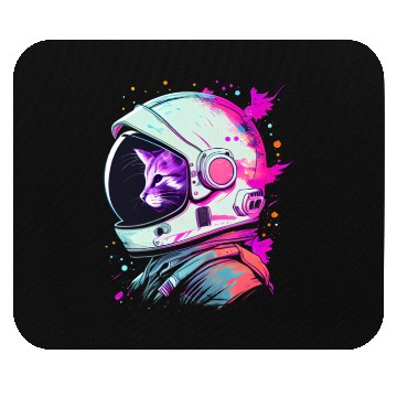 Discover Aesthetic Vaporwave Space Cat 80s 90s Astronaut Mouse Pads