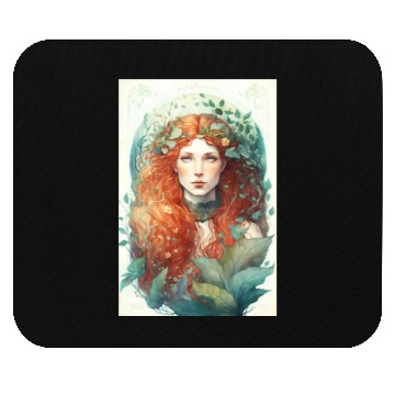 Discover druid red hair spring forest elf nature fairy Mouse Pads