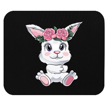 Discover Easter Bunny Cute bunny Flowers Eggs Mouse Pads
