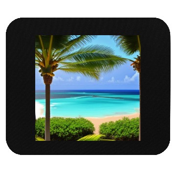 Discover Beach view Palm tree print Mouse Pads