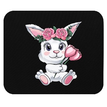 Discover Baby Easter Bunny with Flowers cute Easter Egg Mouse Pads
