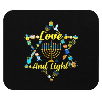 Discover Love and Light Hanukkah Mouse Pads Jew Menorah Jewish C