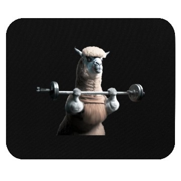 Discover Lama in the gym - lifting weights Mouse Pads