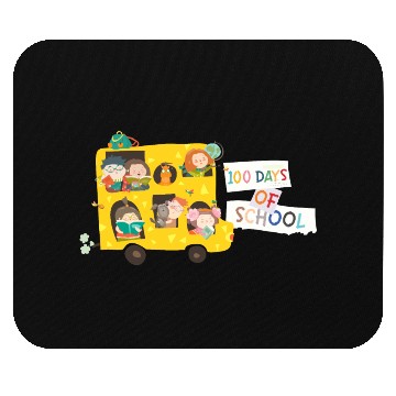Discover 100 days of school children in the school bus Mouse Pads